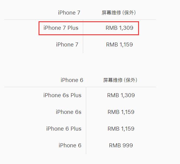 iphone 7plus換屏幕多少錢，蘋果7p換屏幕報價