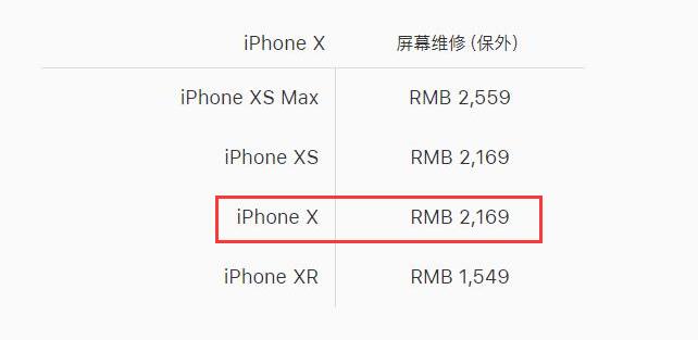 iphone X換屏幕多少錢,蘋果官網zui新報價