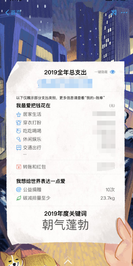 支付寶發年度賬單，它lei了